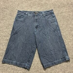 A Denim Access Jean Mens Shorts Size 38 Blue Denim Cotton Casual Flat Front